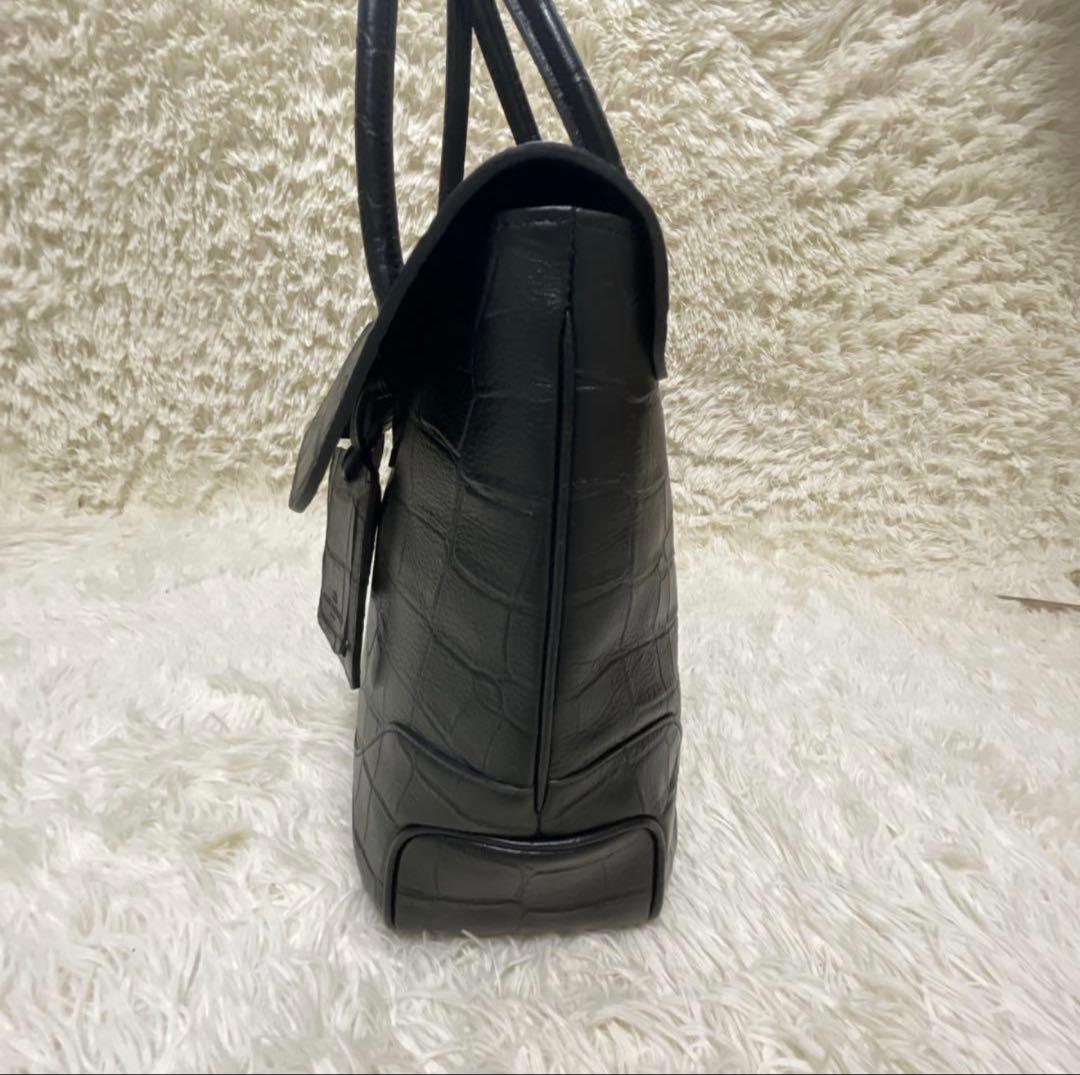 【美品】ペッレモルビダ メイデンボヤージュ クロコ フラップトートバッグ