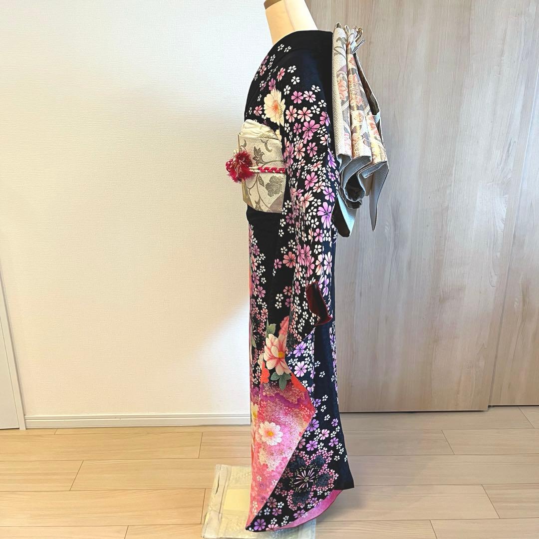 振袖セット　黒　ピンク　sMH2410154