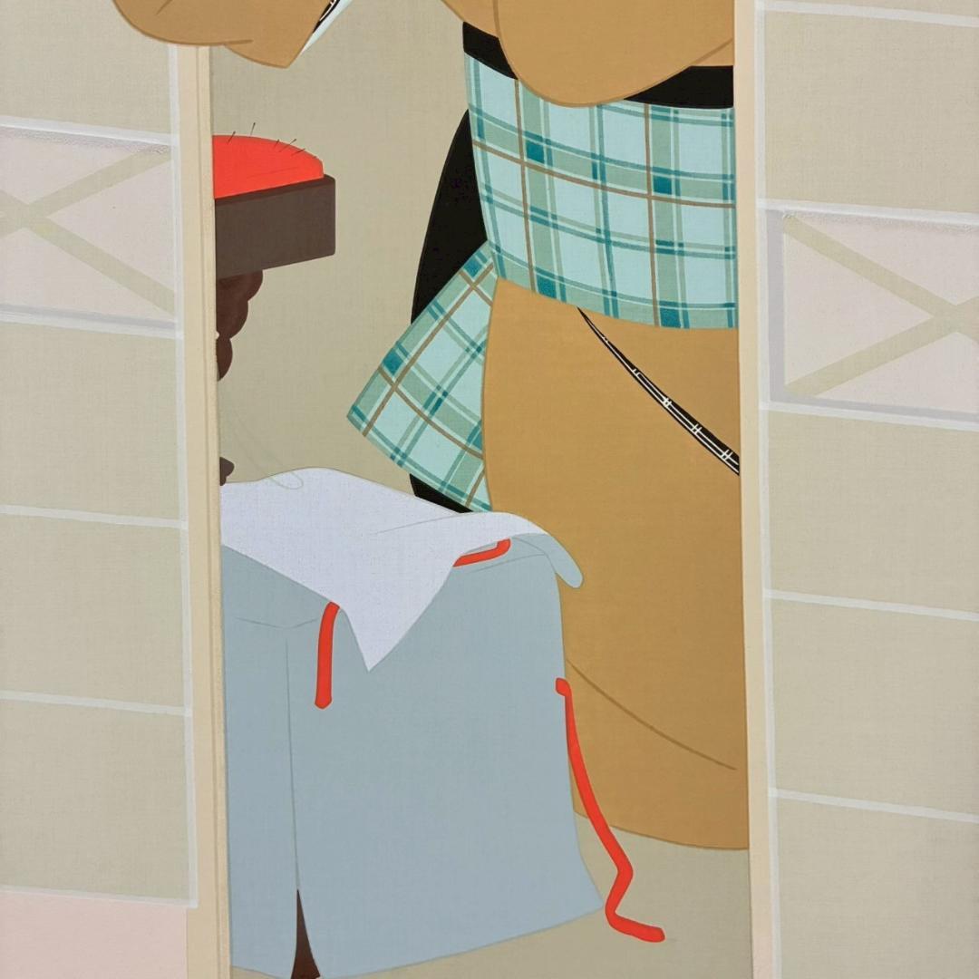 上村松園「夕暮」シルクスクリーン 絹本 上村淳之監修の証明シール有 近代美人画