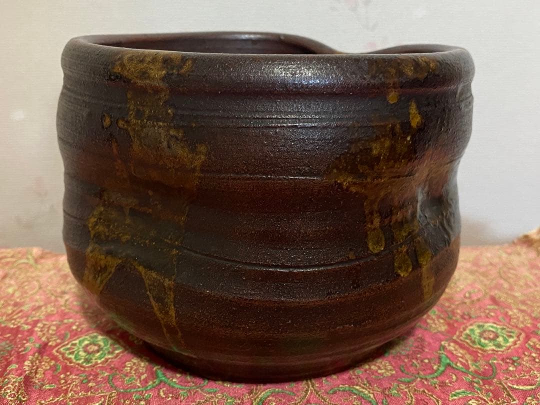 ♦江戸時代 古丹波 四方形 建水 茶道具 四方鉢 丹波焼 古美術品 骨董品