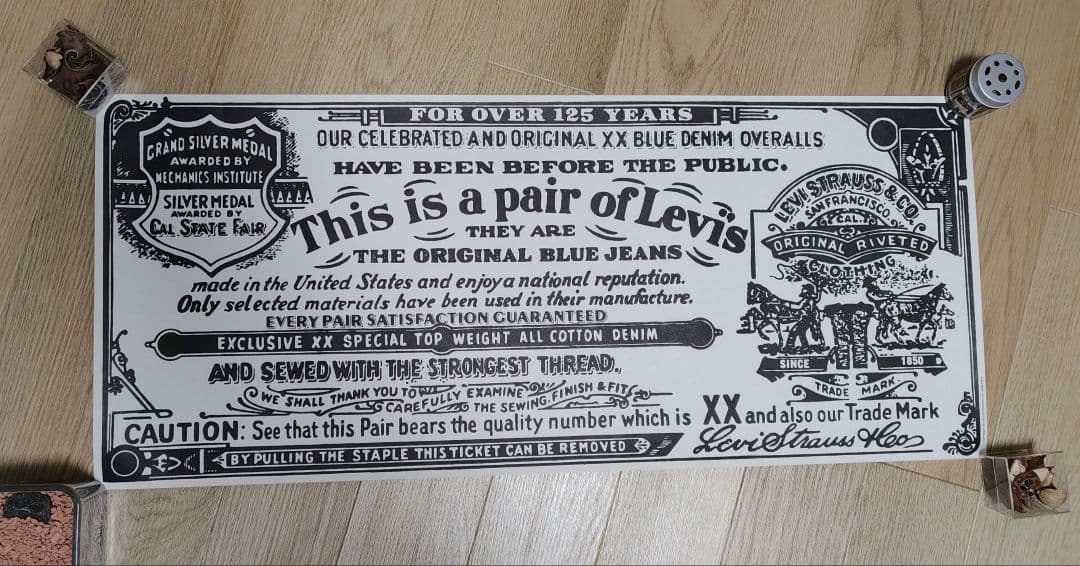 70s Levis ギャランティーチケット　販促用ポスター