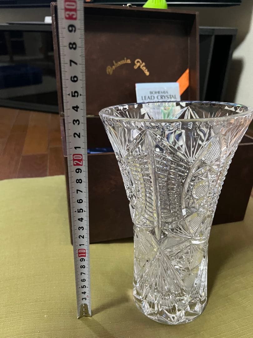 ボヘミアクリスタルガラス フラワーベース 高さ約25cm 値下げしました