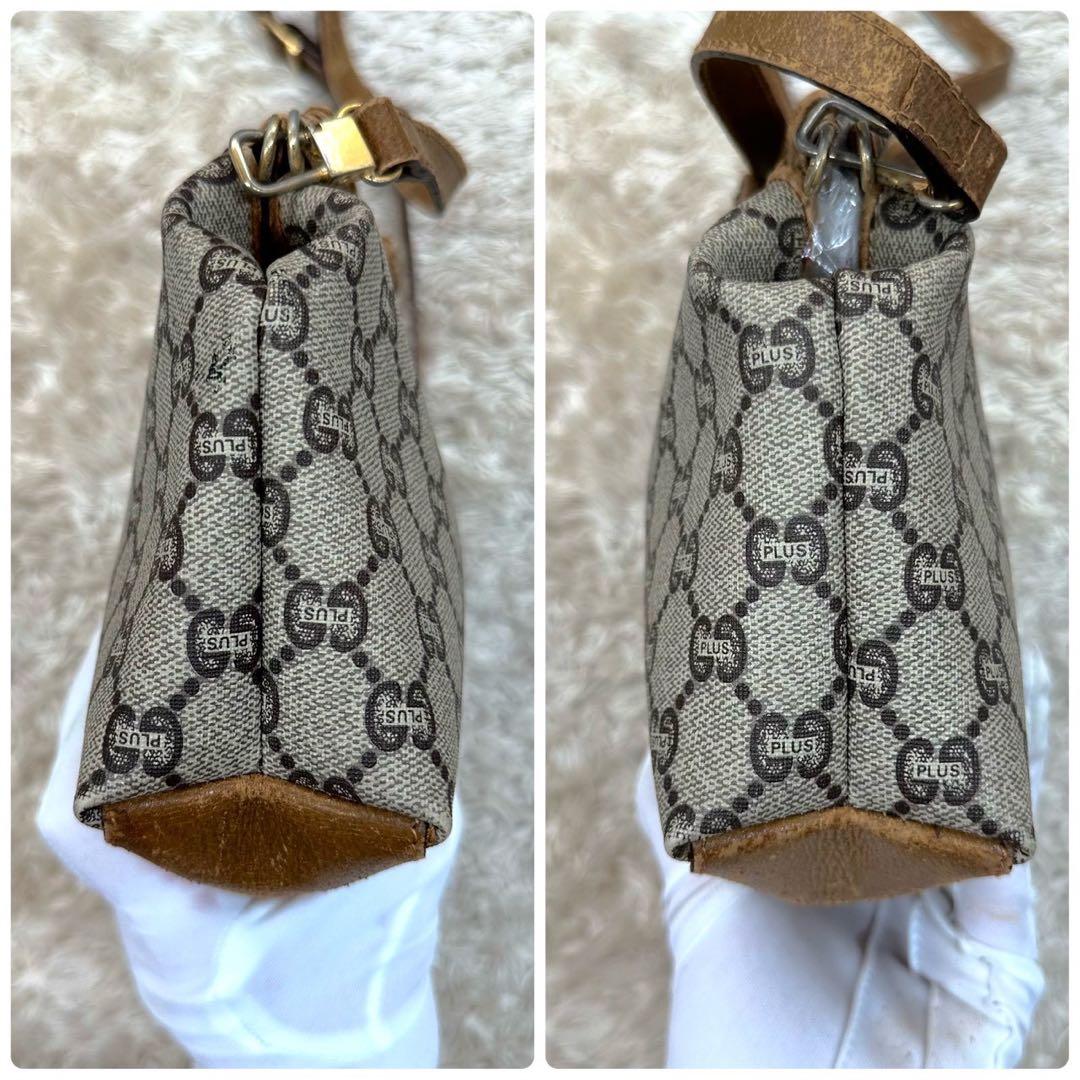【美品】GUCCIプラス ショルダーバッグ がま口 ベージュ スプリーム GG柄