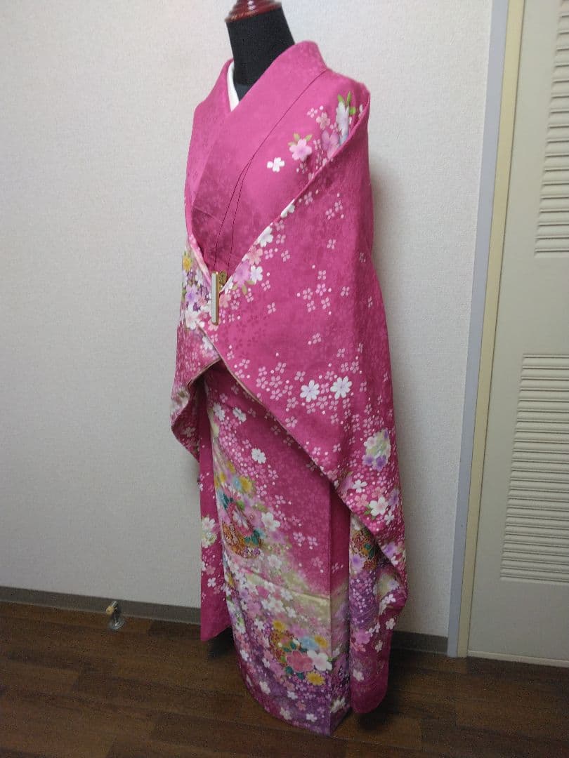 花柄ピンク振袖正絹