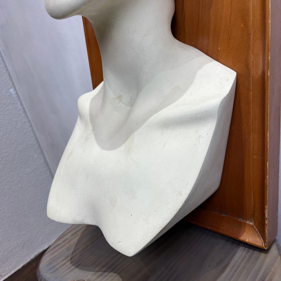 M02755 石膏アート　オブジェ　額付き　骨董品　インテリア　置き物