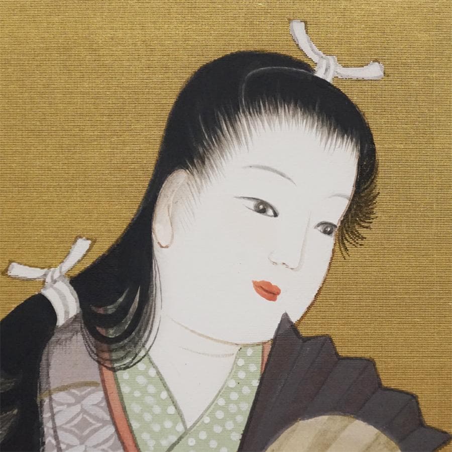 雪峨銘 日本画 美人画 原画 絵画 芸術 美術 額装 人物画 アート 美術品