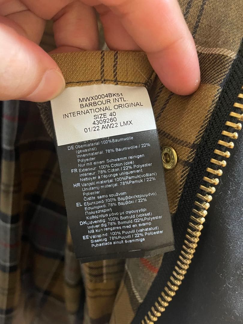 BARBOUR INTERNATIONAL バブアーインターナショナルサイズ40