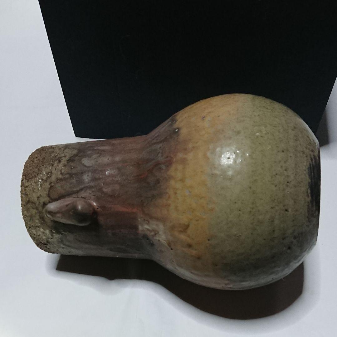 地方の陶芸家・鼎窯・熊谷敏男作・灰かぶり耳付き花入れ＃未使用品