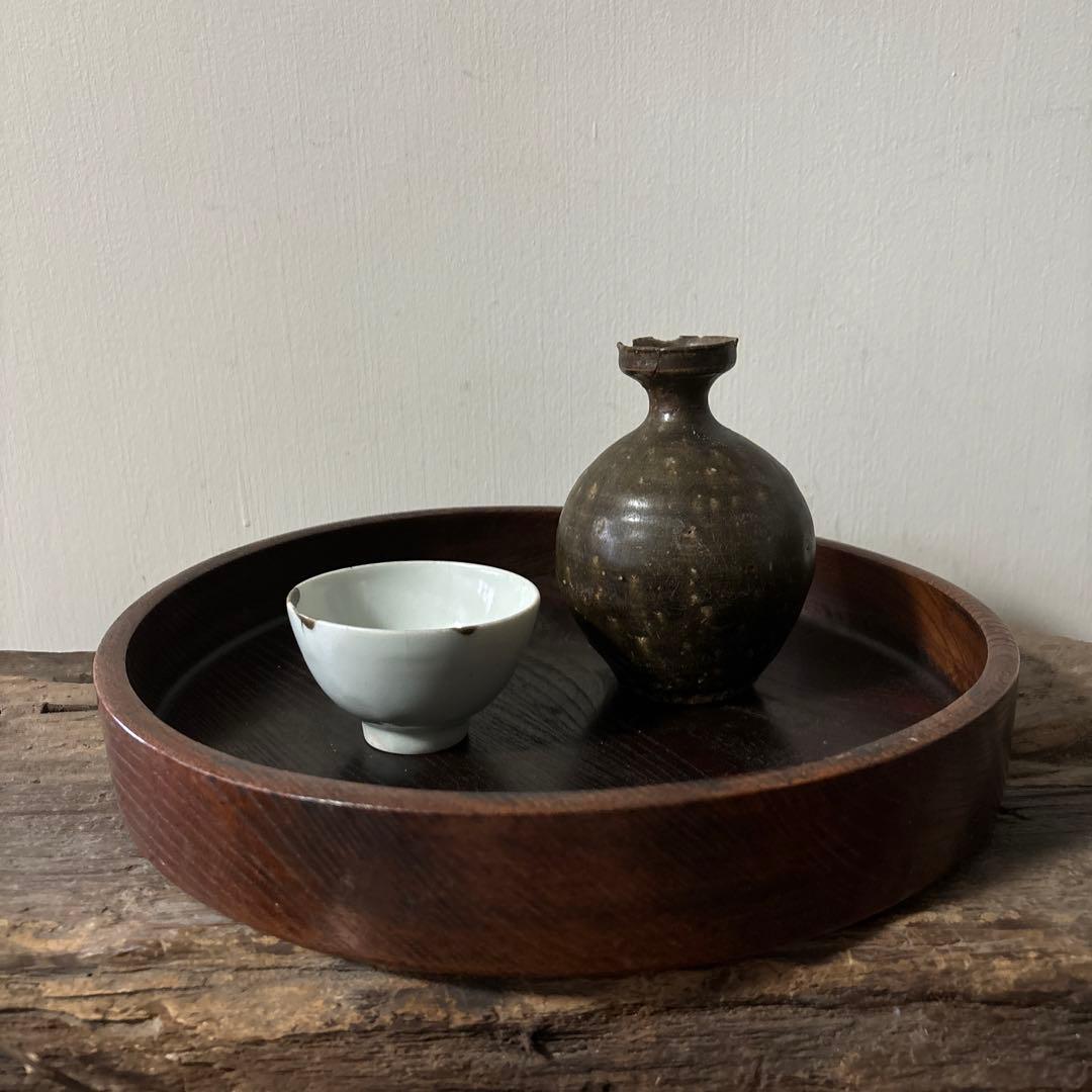 高麗〜李朝徳利　古道具　花入　飴釉　茶道具　アンティーク　骨董品　酒器　一輪挿し