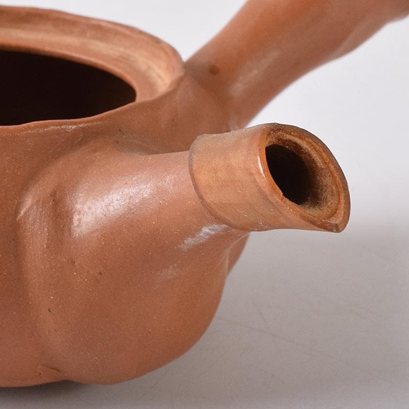 常滑焼　朱泥　蛙摘　横手急須　V　7638