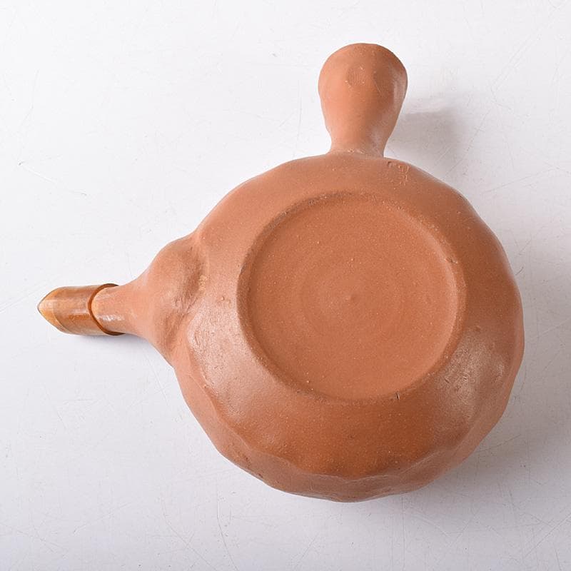 常滑焼　朱泥　蛙摘　横手急須　V　7638