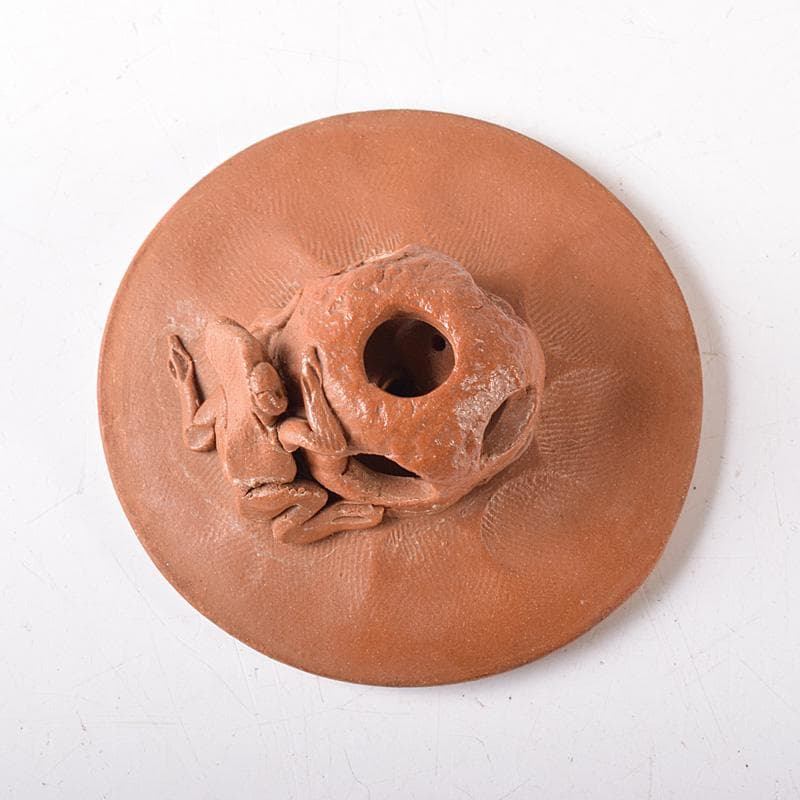 常滑焼　朱泥　蛙摘　横手急須　V　7638