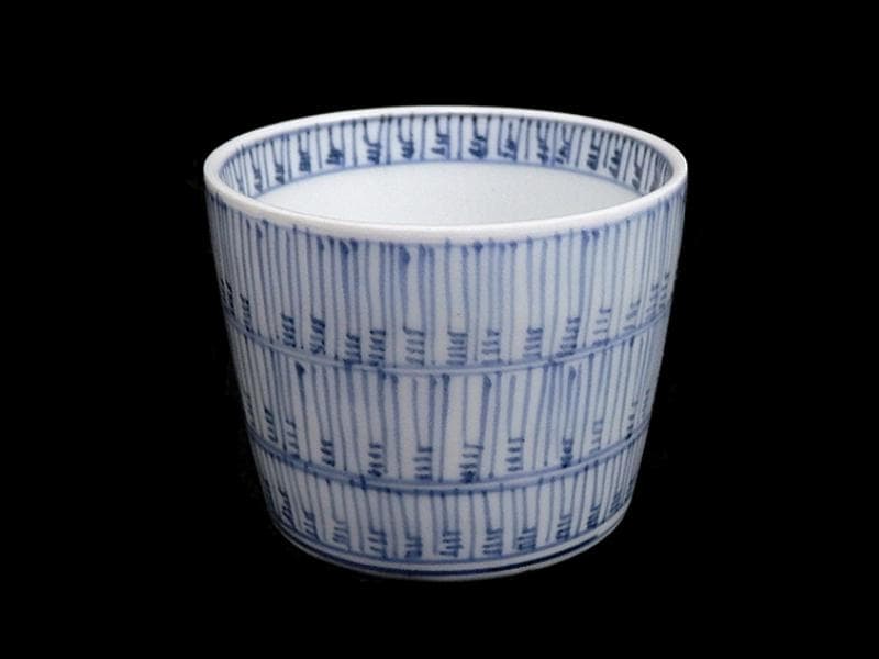 古伊万里　染付　暦紋　蕎麦猪口　江戸期　C736AS-BXr