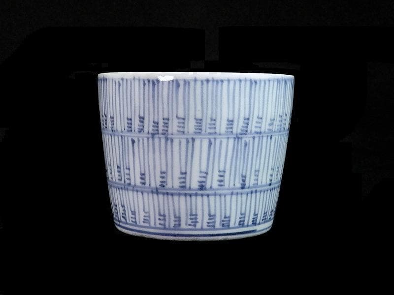 古伊万里　染付　暦紋　蕎麦猪口　江戸期　C736AS-BXr