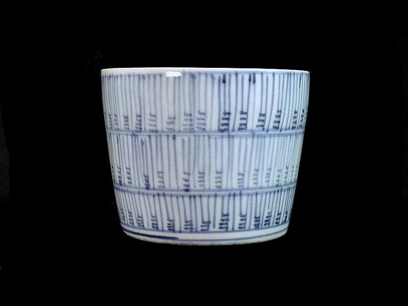 古伊万里　染付　暦紋　蕎麦猪口　江戸期　C736AS-BXr