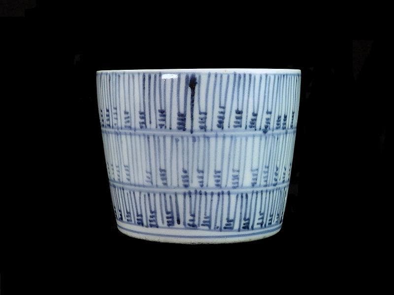 古伊万里　染付　暦紋　蕎麦猪口　江戸期　C736AS-BXr