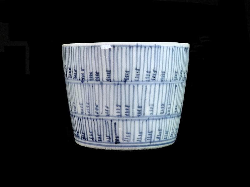 古伊万里　染付　暦紋　蕎麦猪口　江戸期　C736AS-BXr