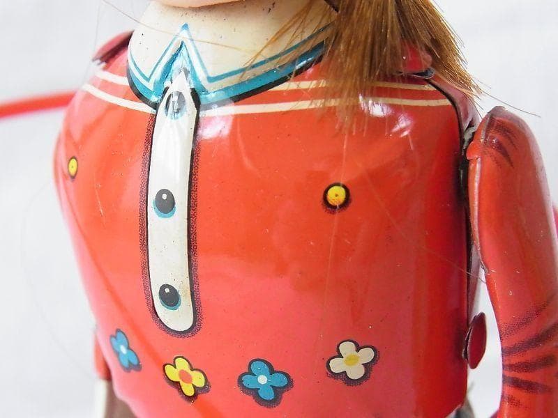 【美品】フラフープガール 1950年代 箱付き ゼンマイ ブリキ (検)ソフビ