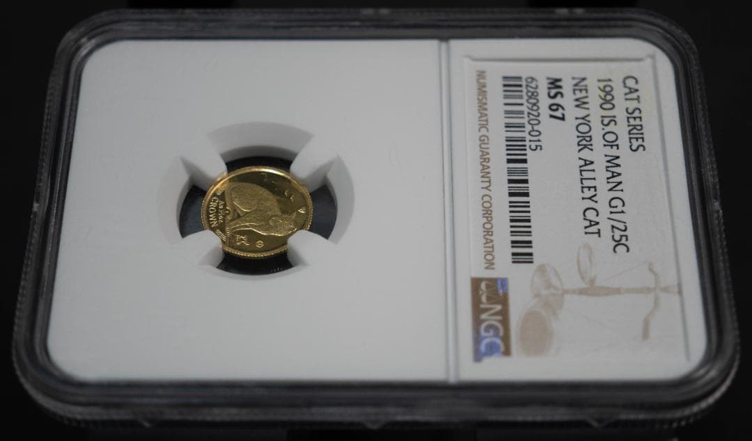 1990 マン島 クラウン 金貨 NGC MS67 1/25オンス エリザベス