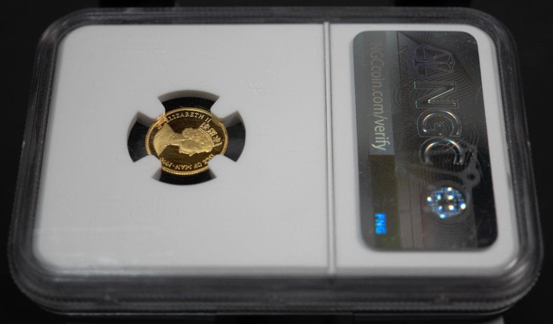 1990 マン島 クラウン 金貨 NGC MS67 1/25オンス エリザベス