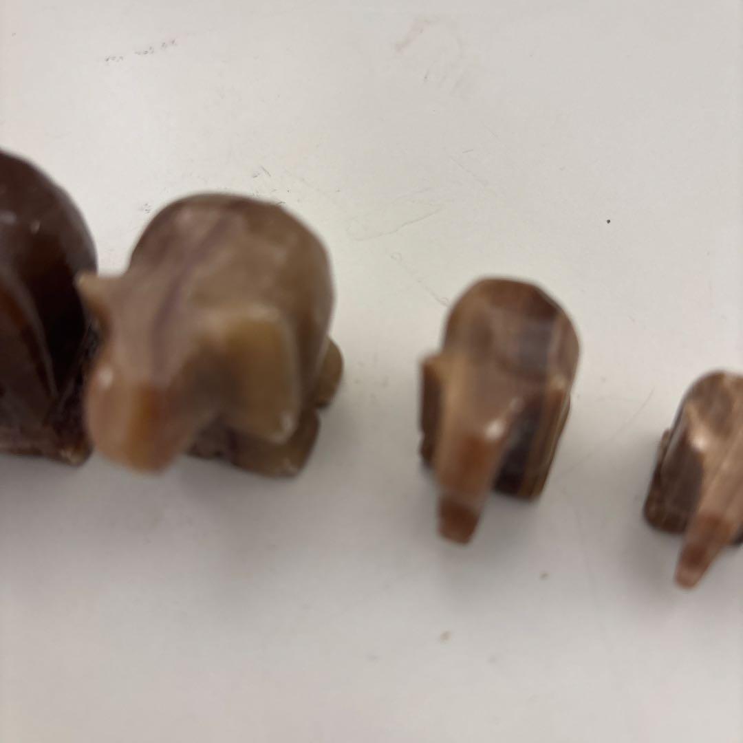 象の石彫刻セット 5個