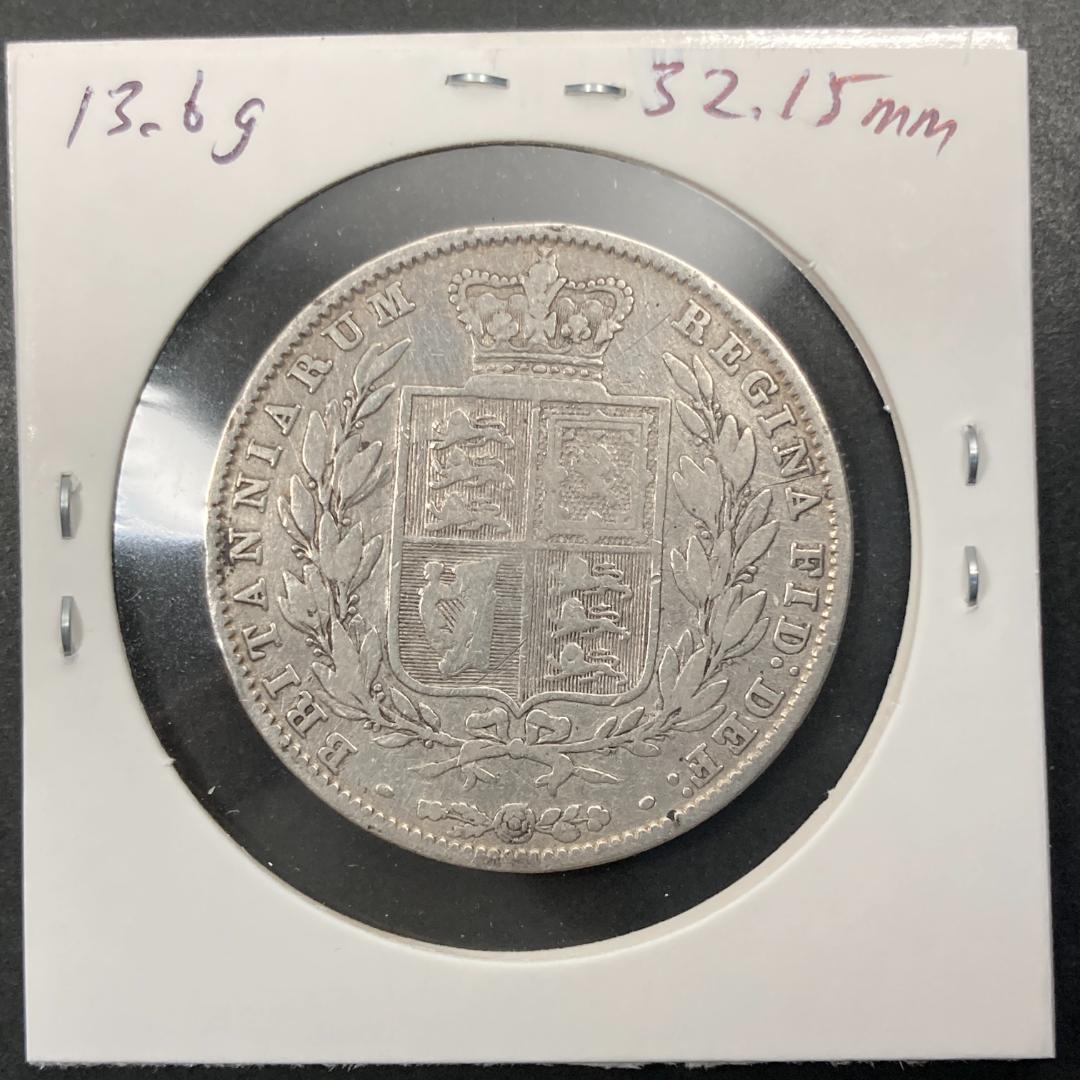 1850 イギリス １/2クラウン銀貨 ビクトリア・アンティーク 