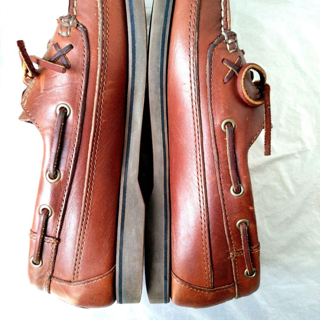 革質良好! ラルフローレン　ポロスポーツ　デッキシューズ　ブラウン　9D