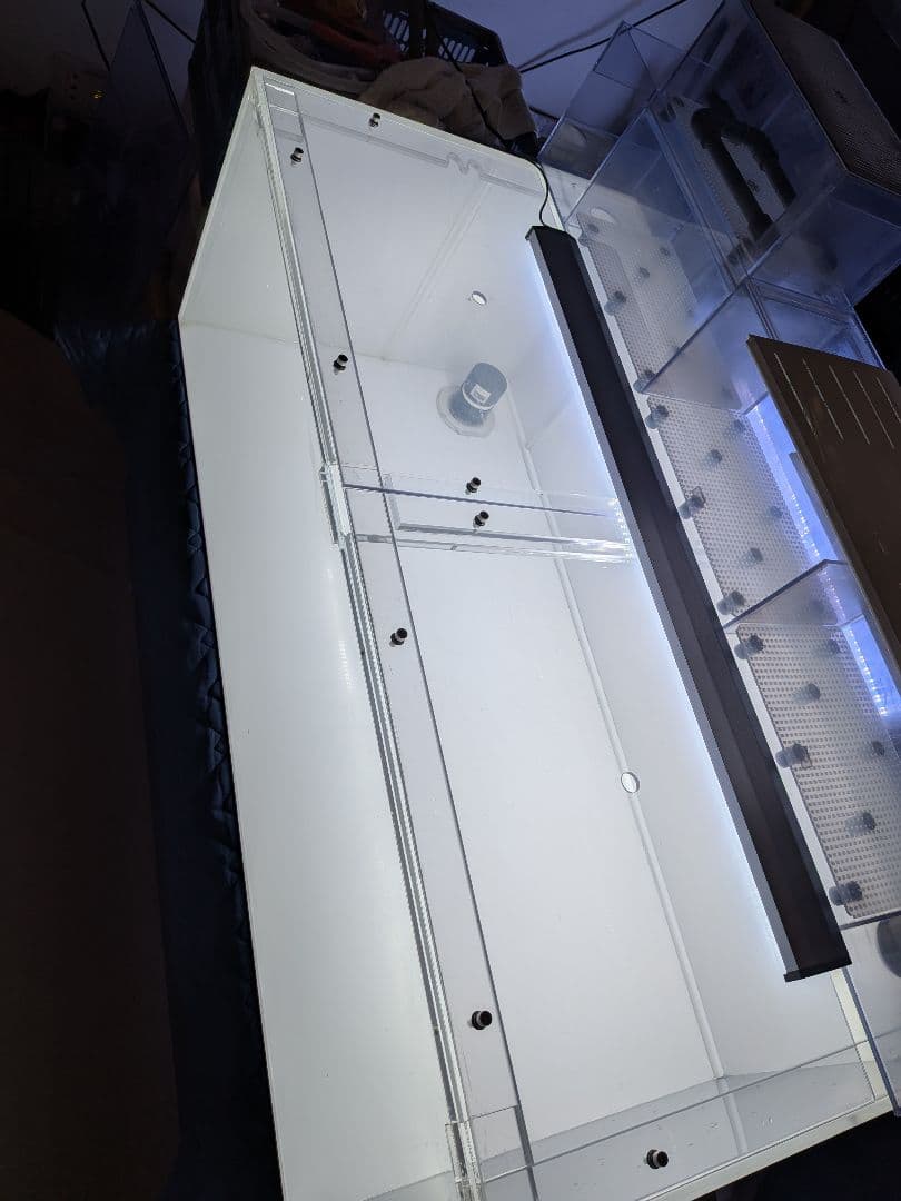 アクリル水槽 1200-600-410 ぷぅ工房 上部フィルター付き 濾過槽付き