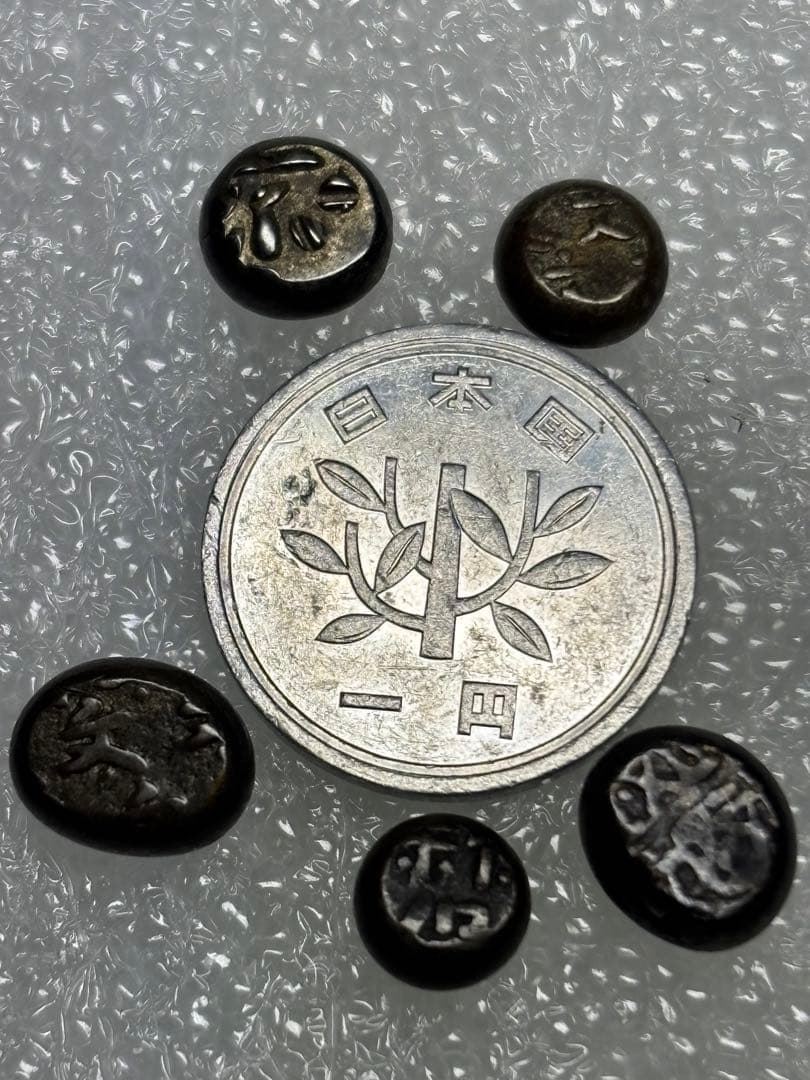 江戸時代 中後期 5時代 小粒 豆板銀セット