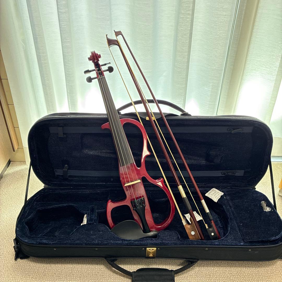 エレクトリックバイオリン レッド 4弦 ケース付き