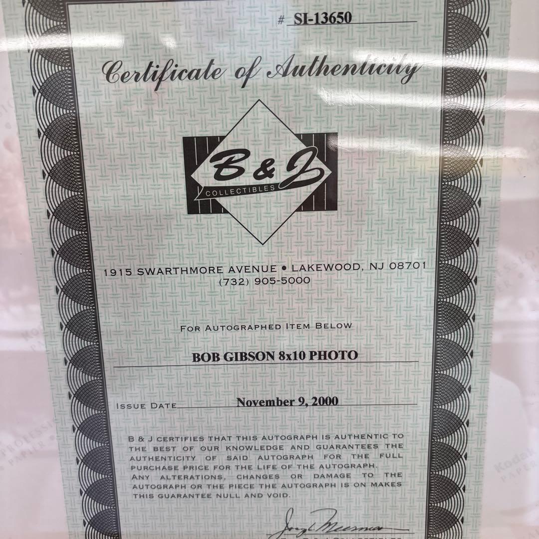 【SALE】MLBボブ・ギブソン選手サイン入り写真