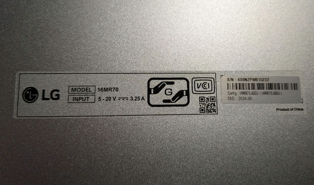 LG gram-view 16MR70 モバイルモニター