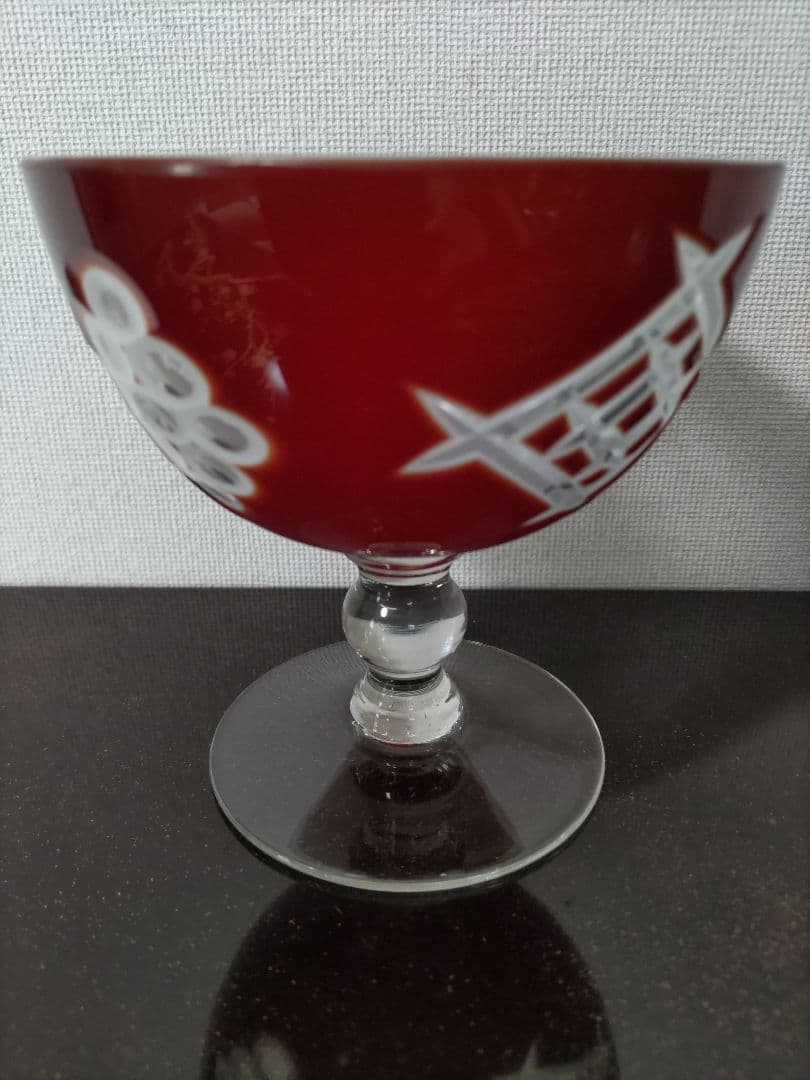 期間限定　大幅値引き中　 氷コップ　大正ロマン　乳白銅赤被せ切子