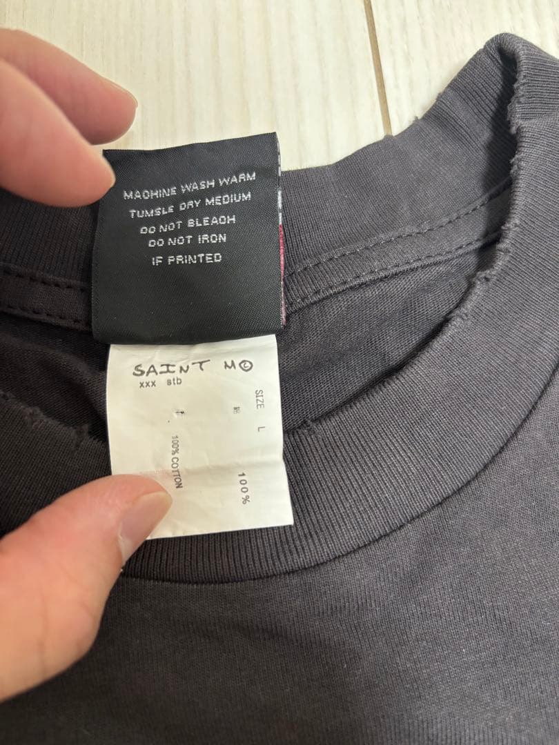 （1点のみ入荷！）セントマイケル SAINT ロンT ブラック 古着 Ｌサイズ
