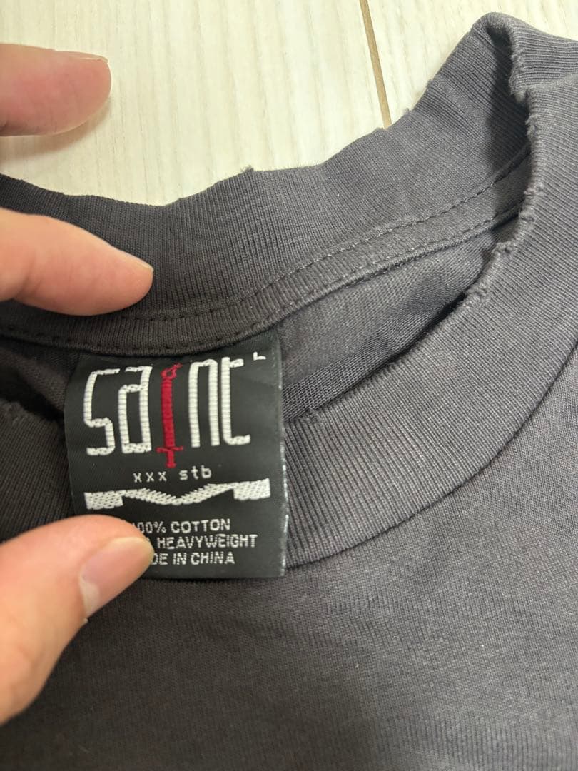 （1点のみ入荷！）セントマイケル SAINT ロンT ブラック 古着 Ｌサイズ