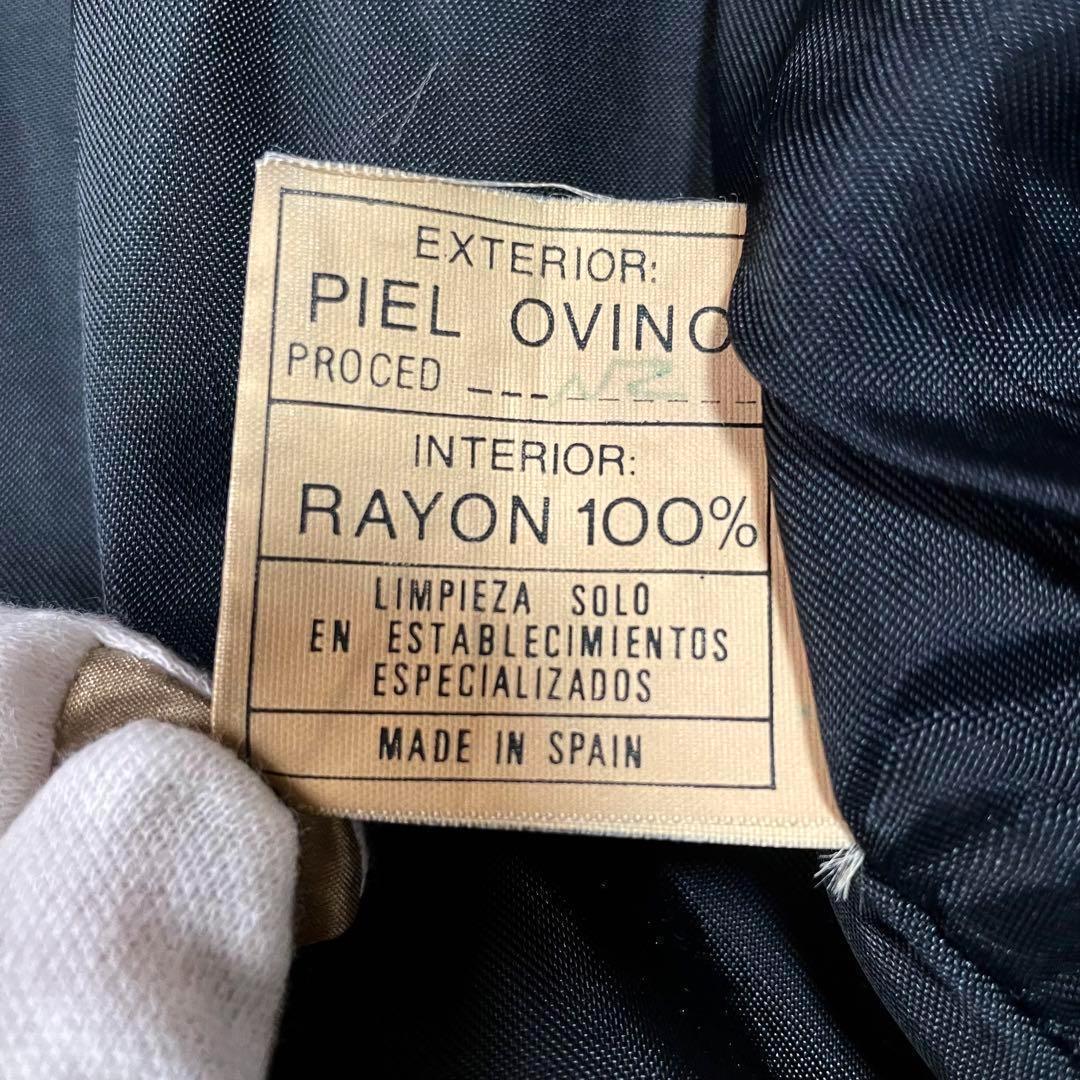 激レア vintage 90s スペイン製 大きめ 古着 羊革　JK 黒　XL