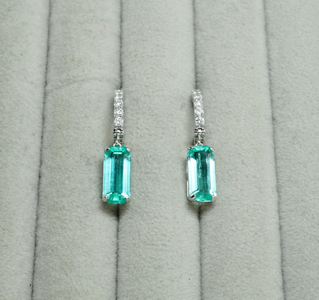 ミカゲ 天然エメラルド F1相当 3.212ct D0.32ct 中宝ソ