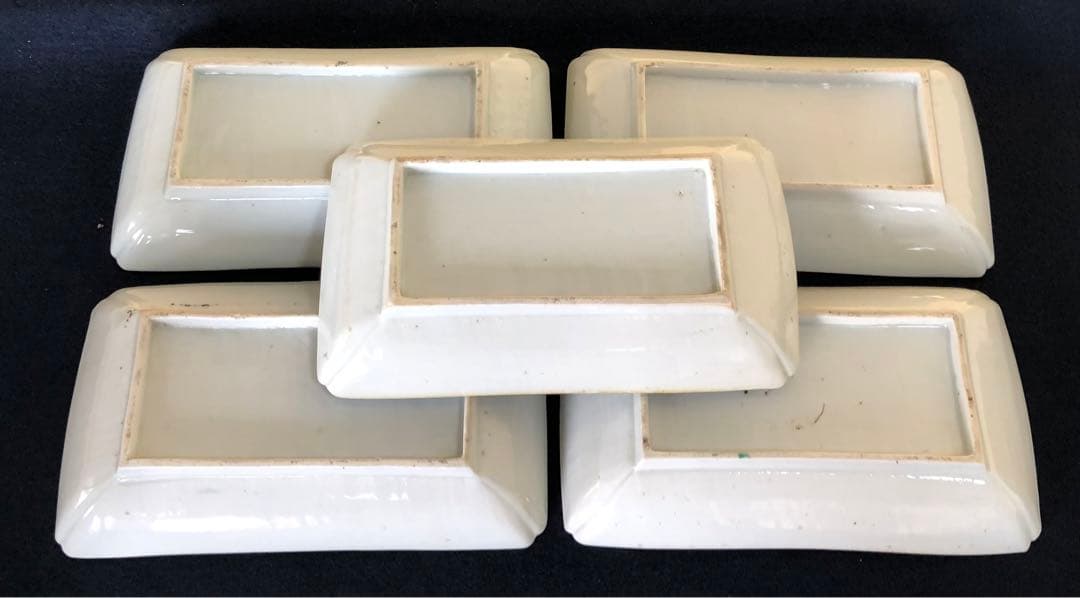 《R》伊万里 金彩色絵 長皿5客 角皿 懐石　251007あ7