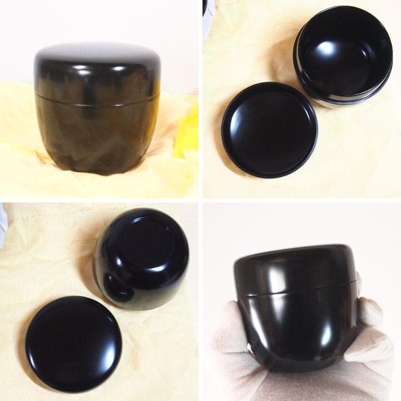 【美品】仙叟好 十二茶器 塗師:坂田峰俊 真塗 棗/薄茶器/茶入 裏千家 茶道具