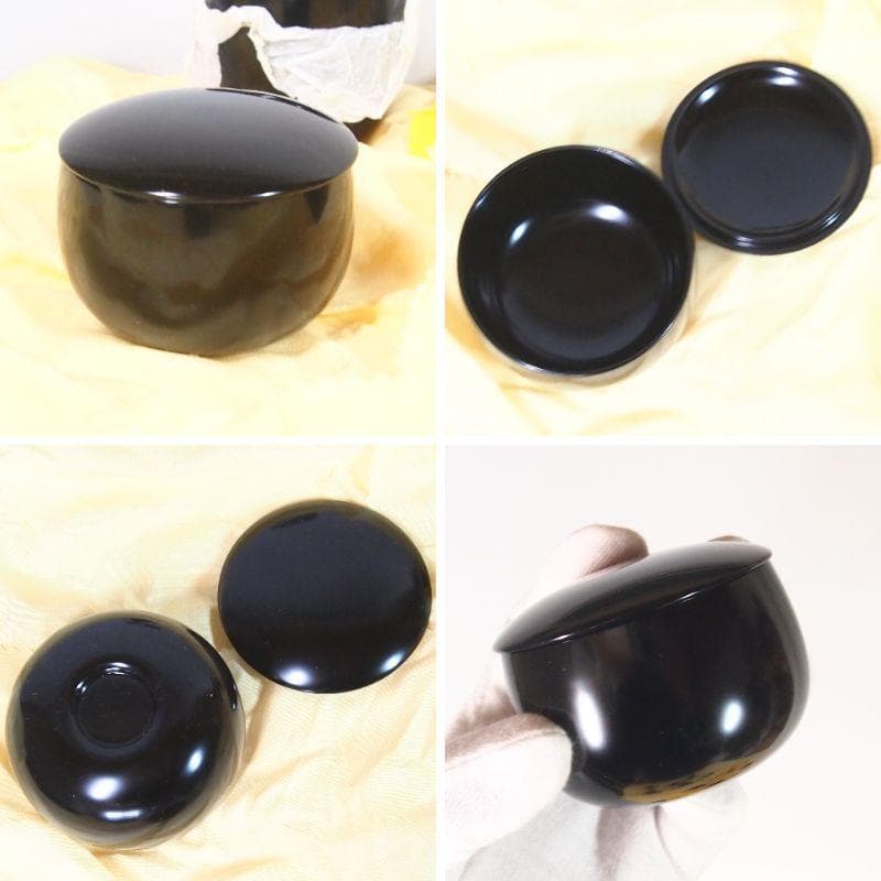 【美品】仙叟好 十二茶器 塗師:坂田峰俊 真塗 棗/薄茶器/茶入 裏千家 茶道具