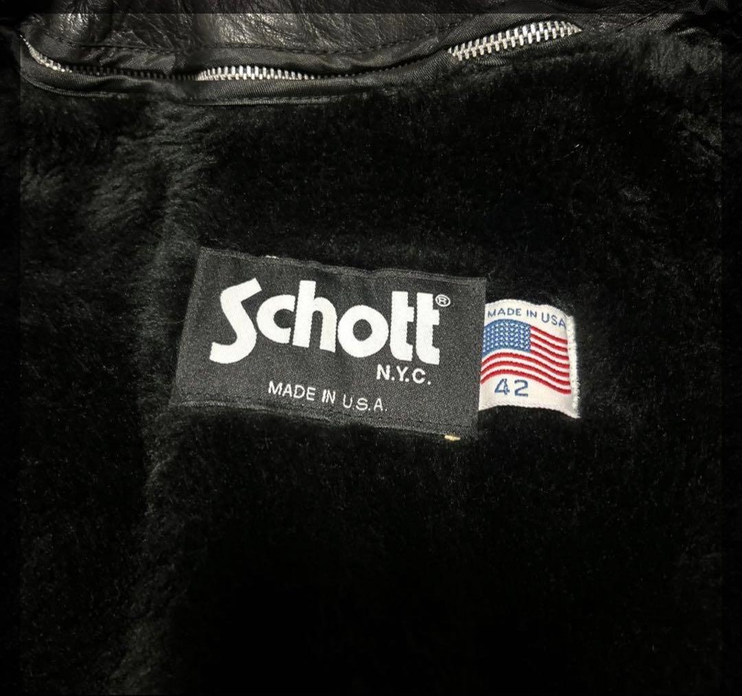 美品‼️schott141 42インチ　シングルライダース　インナーボア付