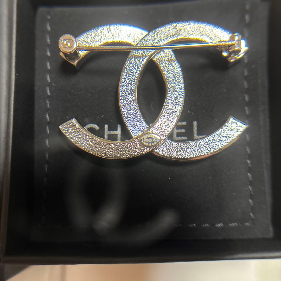 CHANELシャネル ブローチ ココマーク ラインストーン シルバー
