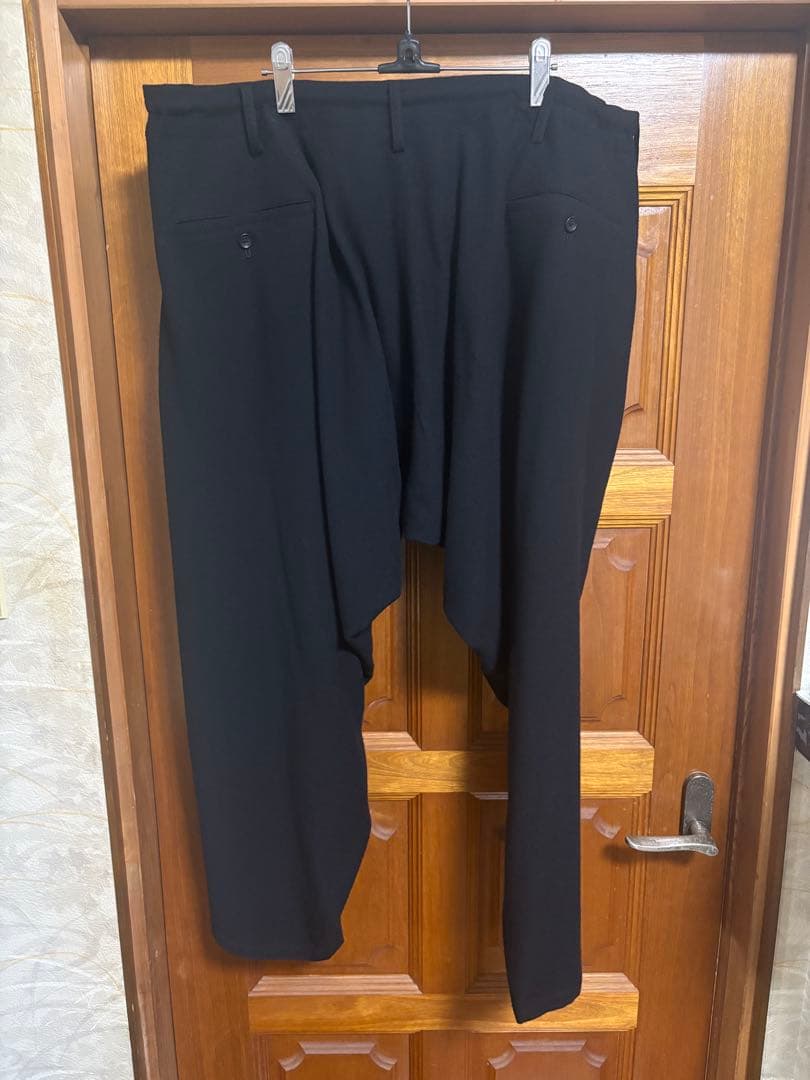 Yohji Yamamoto ウールフランネルドレープパンツ サイズ1 ブラック