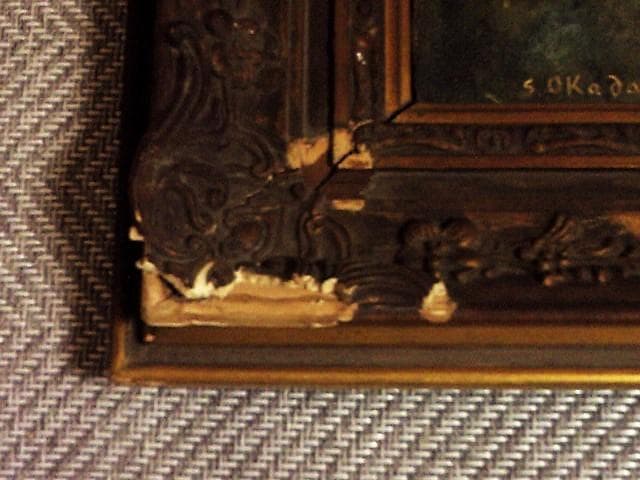 れ*様 骨董画／大作★岡田三郎助【巴里近郊／１８９９年作】油彩F２５号／肉筆画