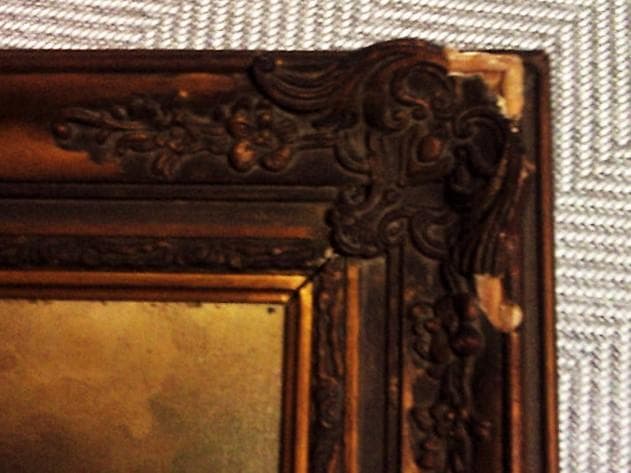 れ*様 骨董画／大作★岡田三郎助【巴里近郊／１８９９年作】油彩F２５号／肉筆画