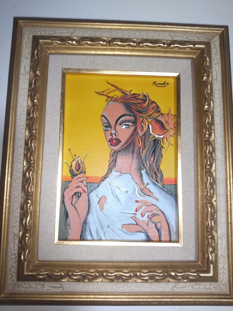 金子國義、絵画、油彩、SM号、暁オ閉じる女、新品額縁、肉筆、鴨居玲、佐伯祐三。