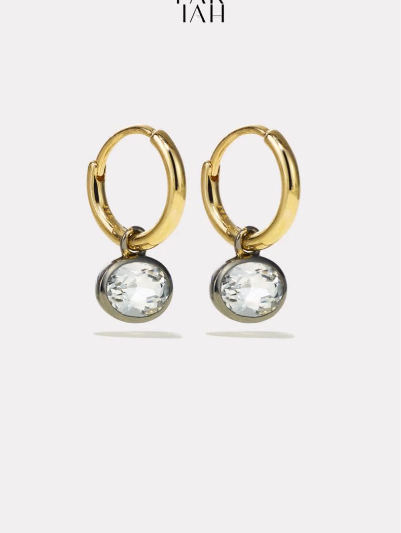 Bypariah Orbit Hoops ホワイトトパーズ & ブラックロジウム