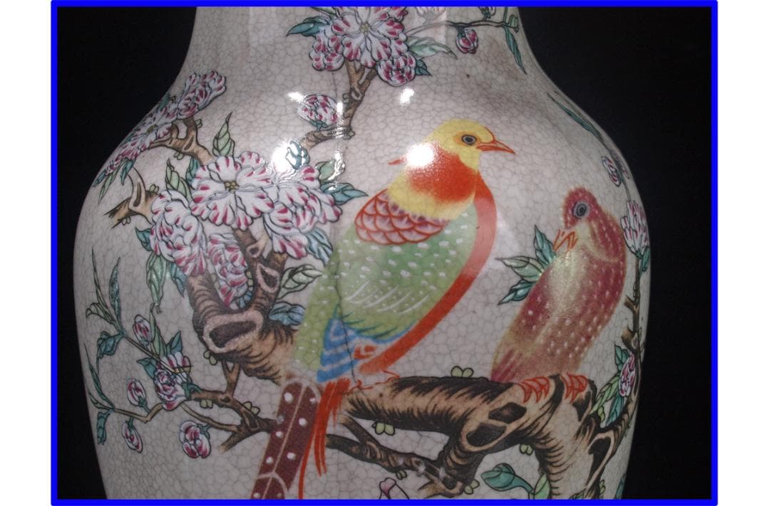 中国 清時代　在銘手描き花瓶 美術品　激安骨董品 DE1042B12-4