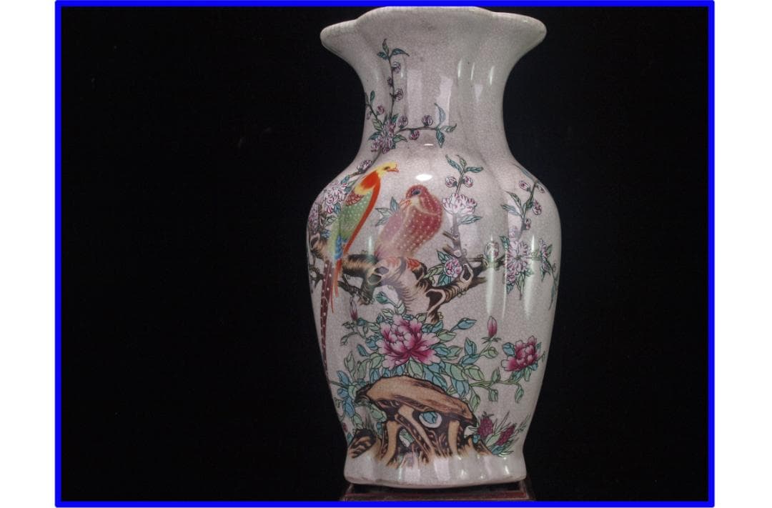 中国 清時代　在銘手描き花瓶 美術品　激安骨董品 DE1042B12-4