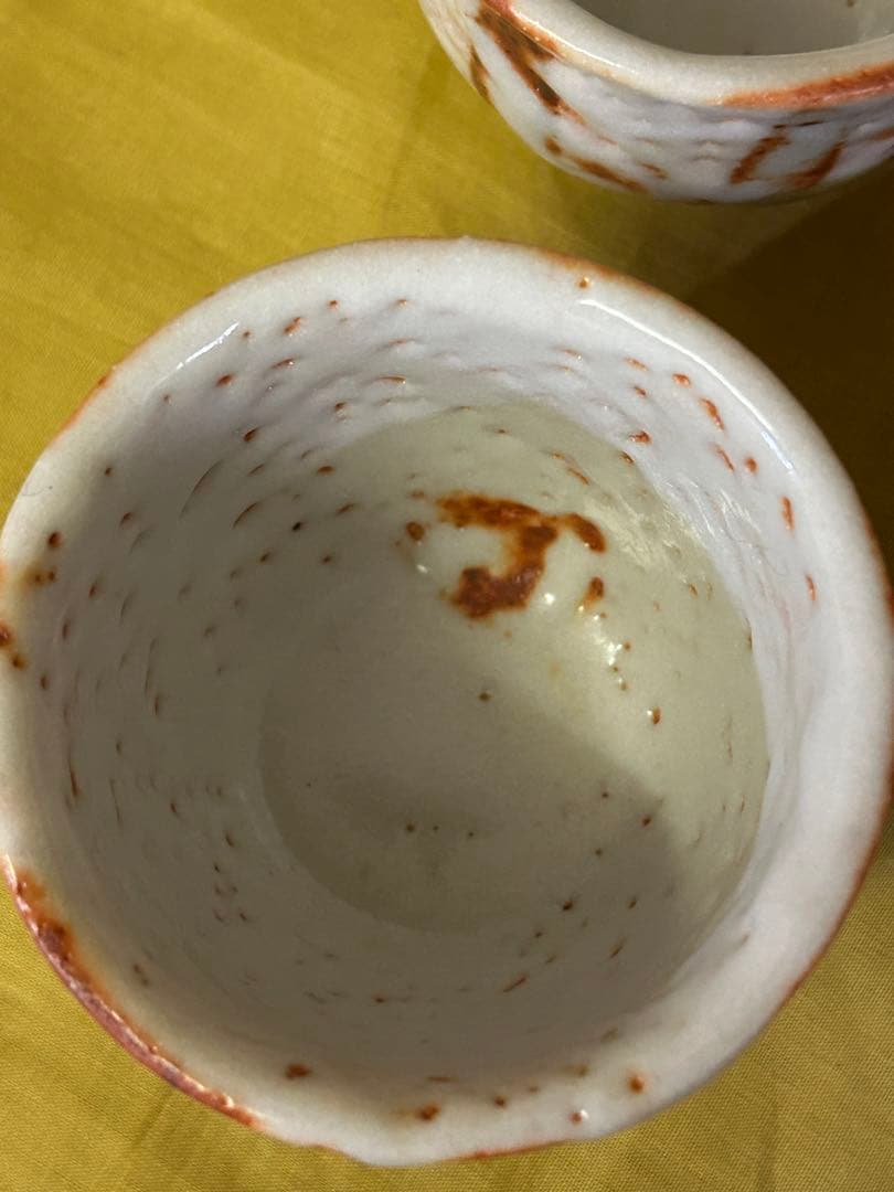 処分値下げ　重要無形文化財保持者 安藤日出武 志野 湯呑み ５客